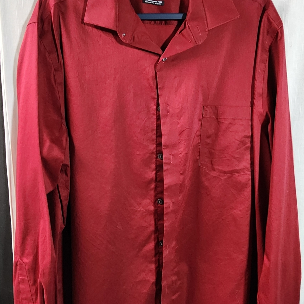Van Heusen Men's Deep Red Casual Shirt
